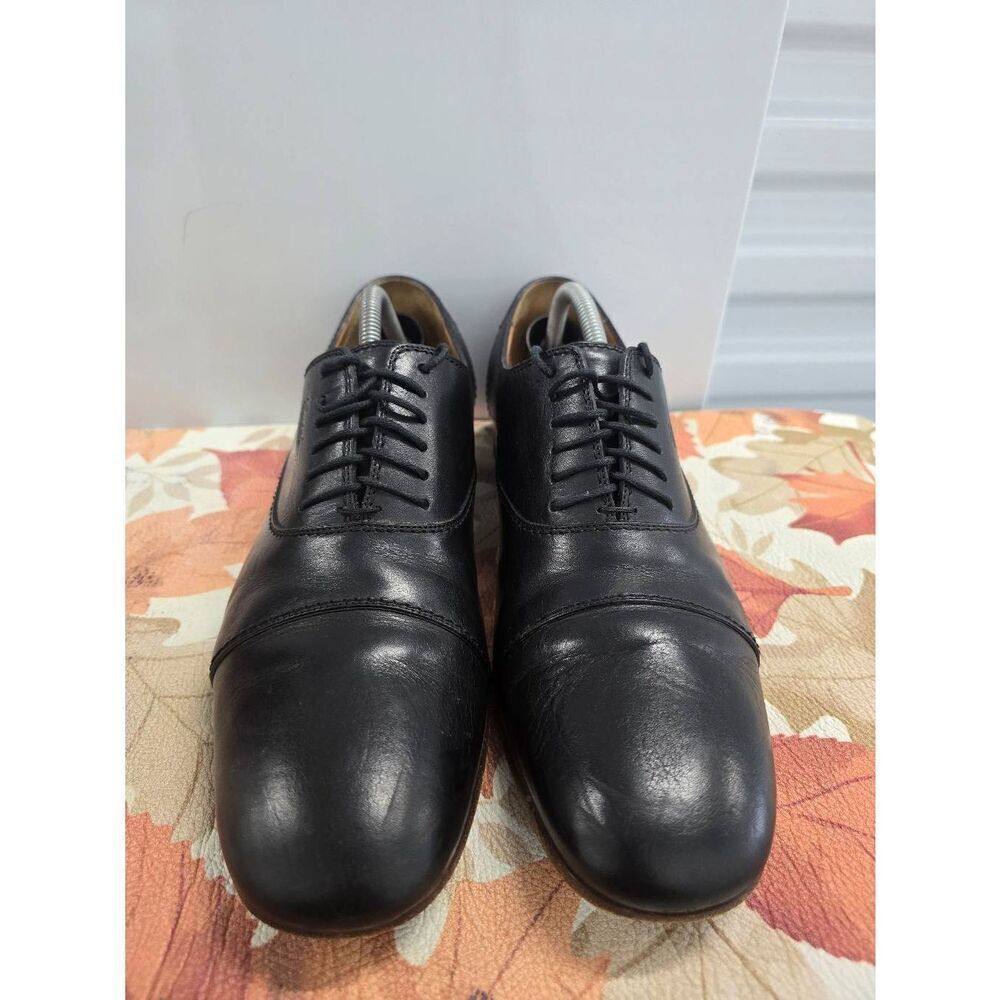 Gucci Leather Cap Toe Oxford Dress Shoes Men's Size 8.5 Black - Picture 3 of 8